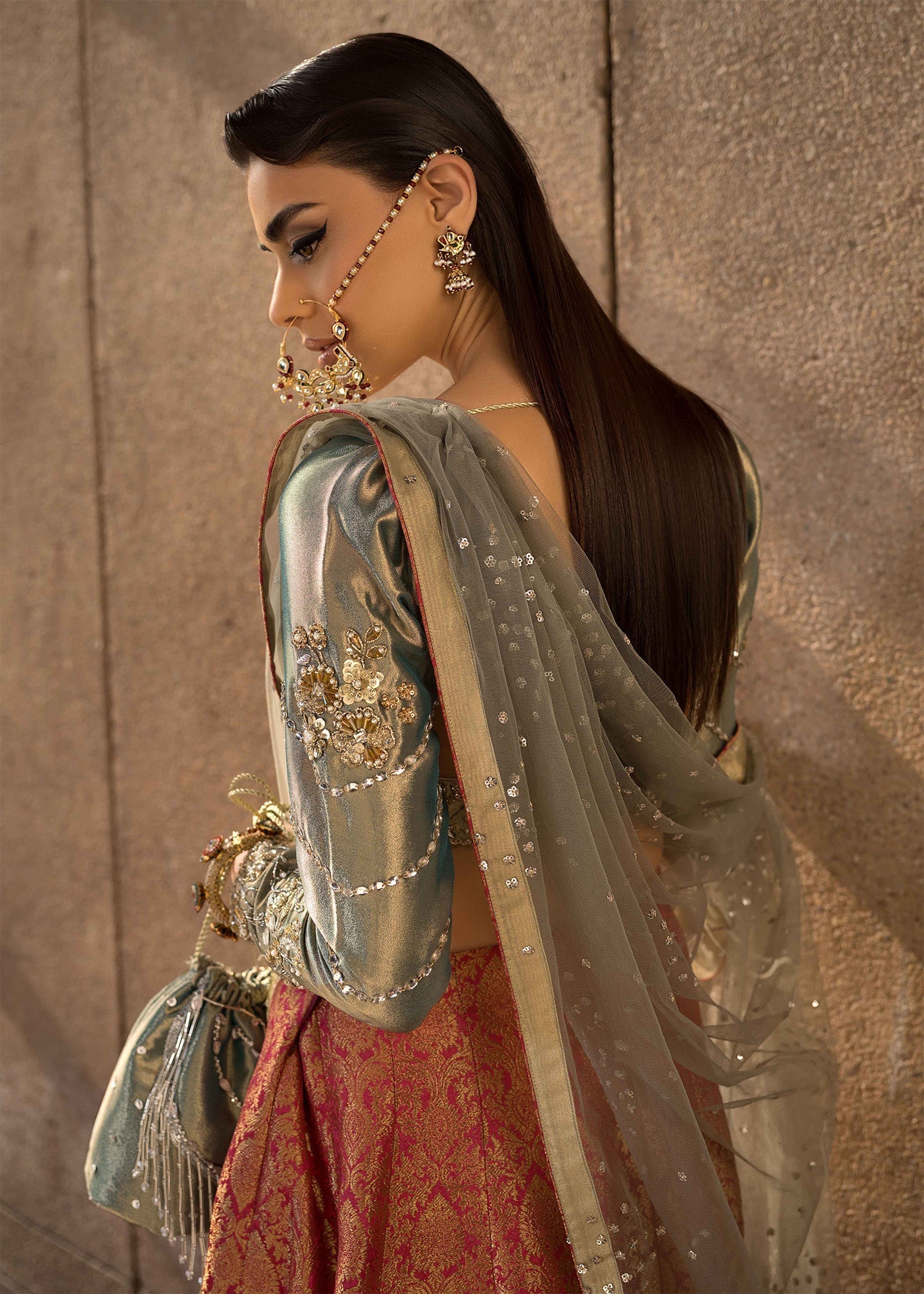 Mahum Asad | Dream a Little Dream of Me | Glitter L Coral Gold Tissue