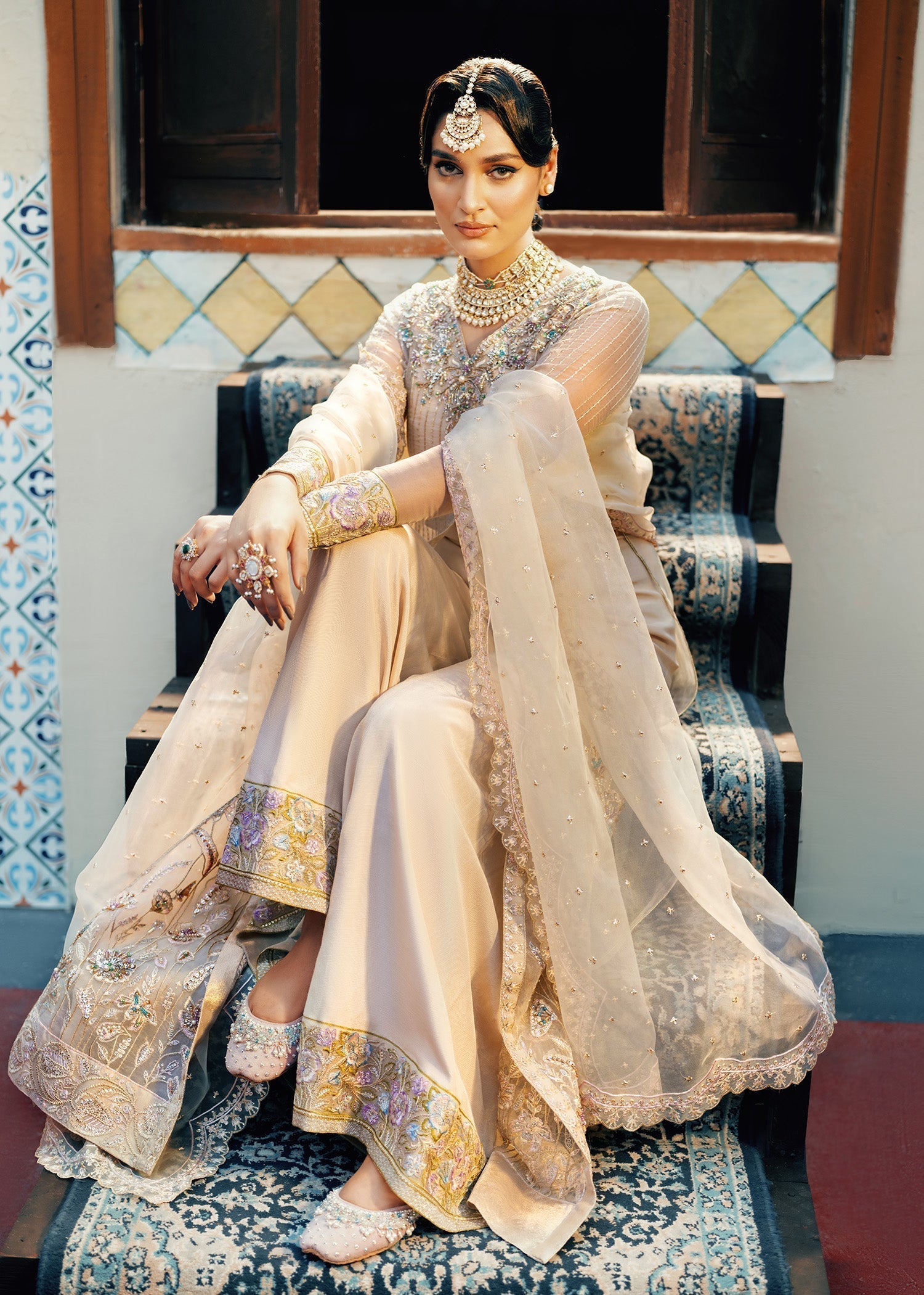 Jamnii | Noor e Nazakat | Noor-e-Subha M Ivory Organza