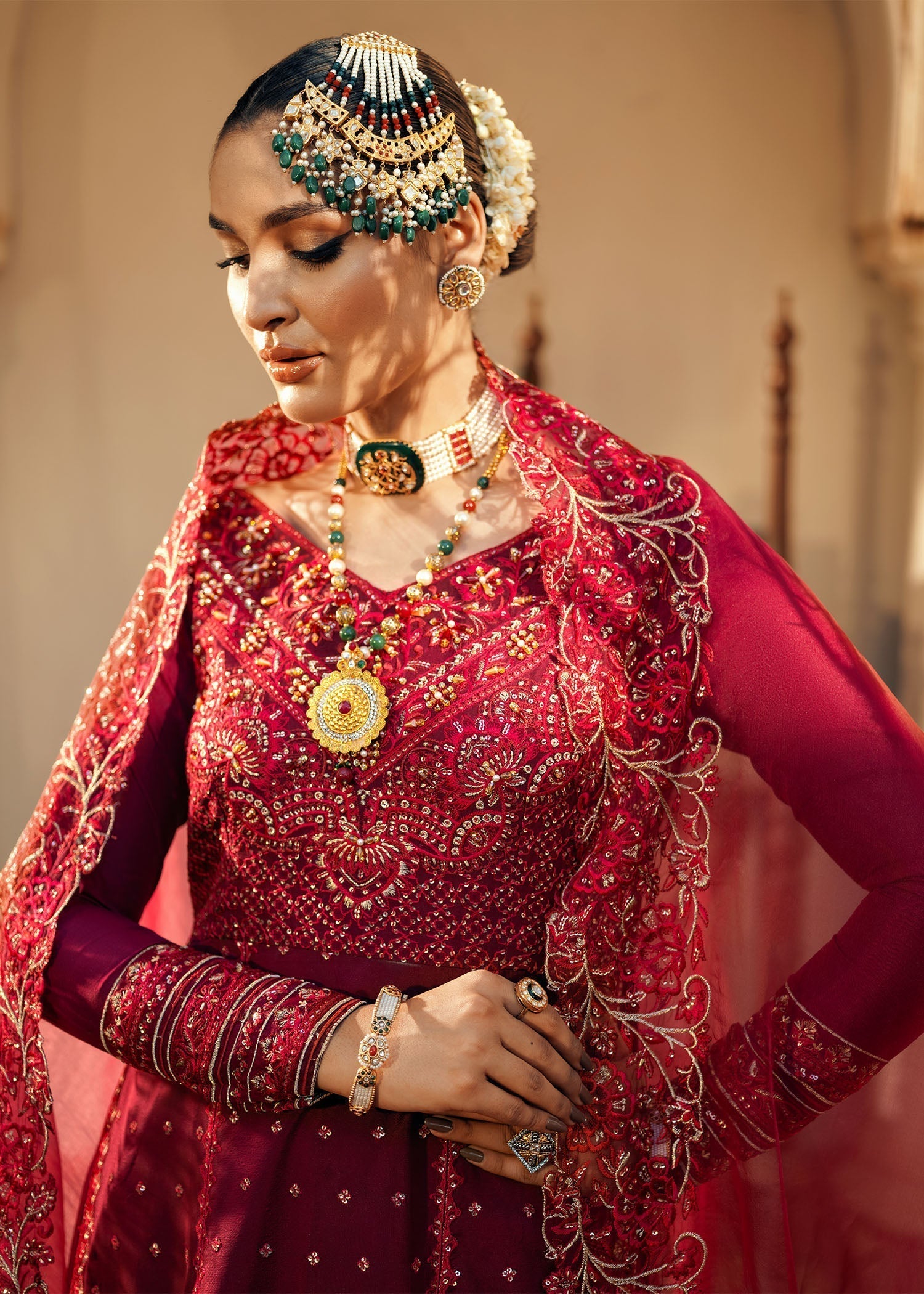 Jamnii | Noor e Nazakat | Ishaq-e- laal M Maroon Chiffon