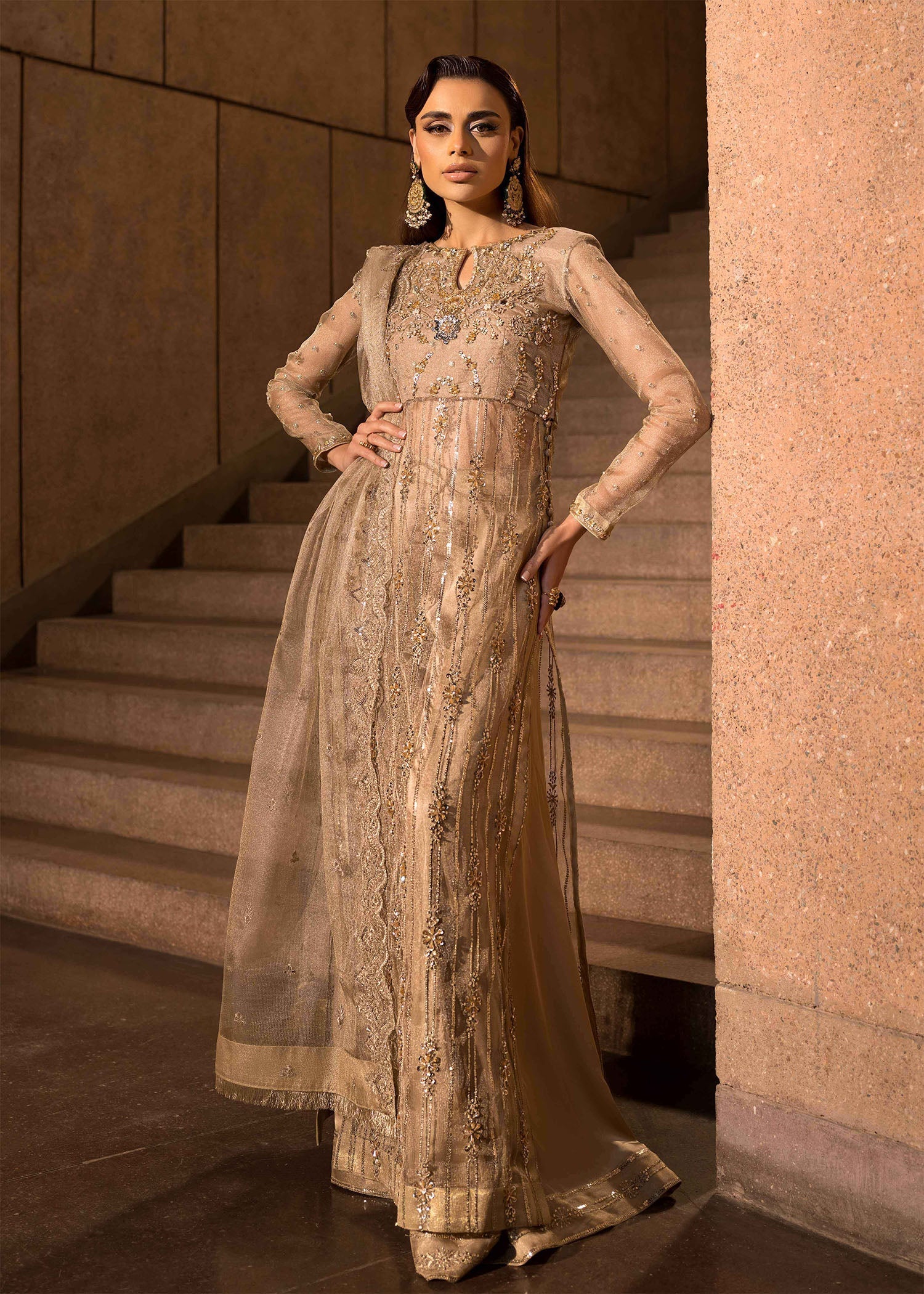 Mahum Asad | Dream a Little Dream of Me | Shimmer S Silver Gold Zari Net
