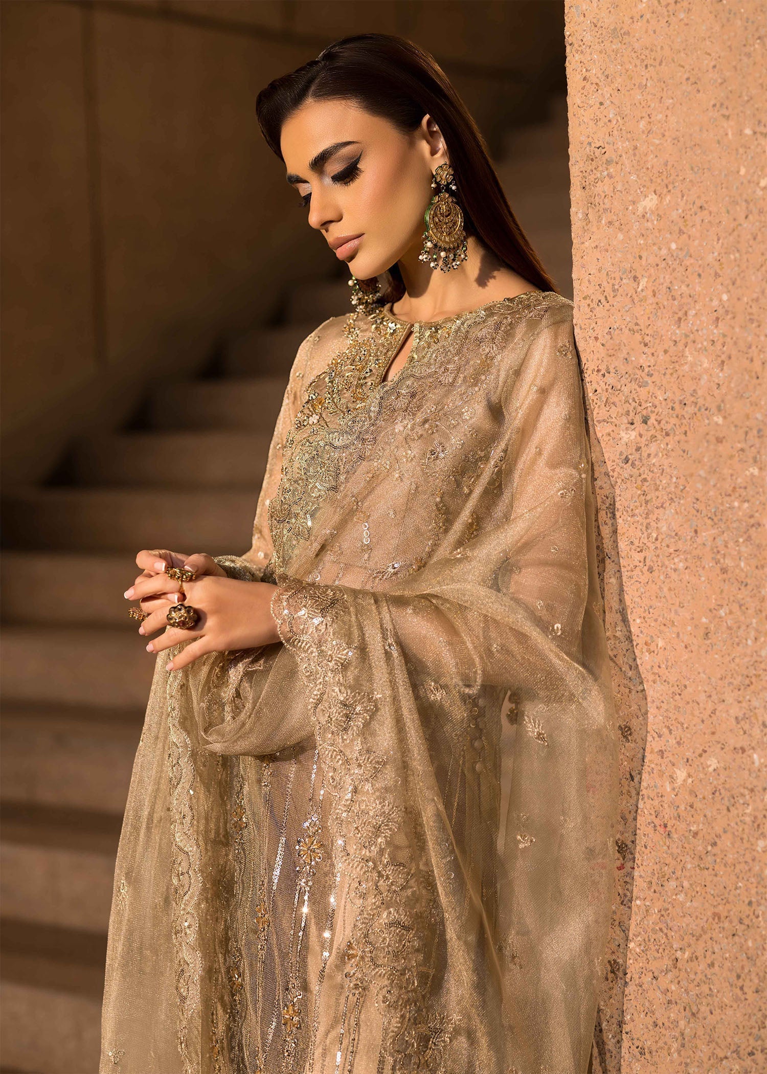 Mahum Asad | Dream a Little Dream of Me | Shimmer M Silver Gold Zari Net