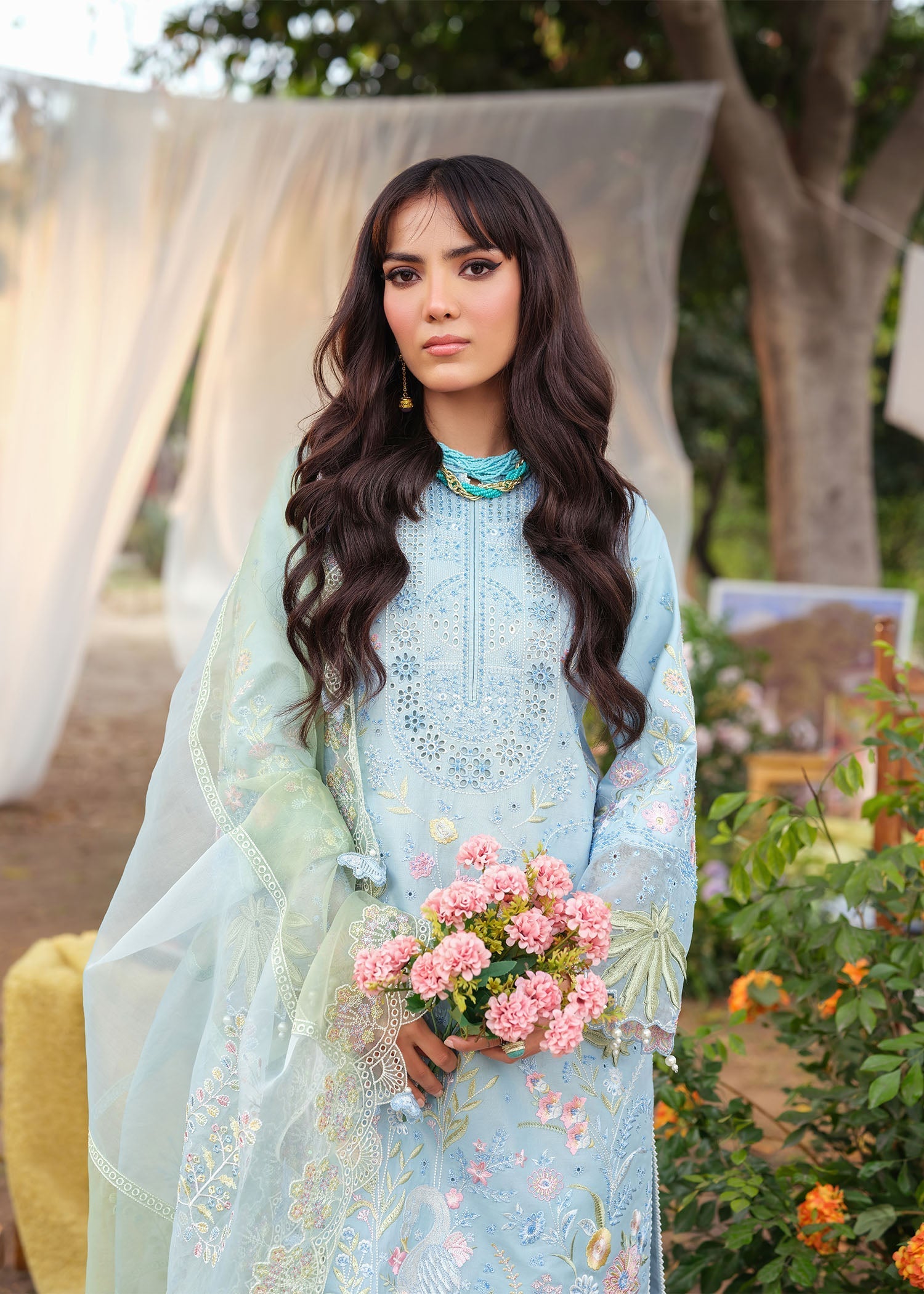 Zarizaa | Echelon Lawn | AZURE - Pakistani Designer Dress - by Zarizaa - Type : Ladies Clothes - 100% Original at Saira Sultan