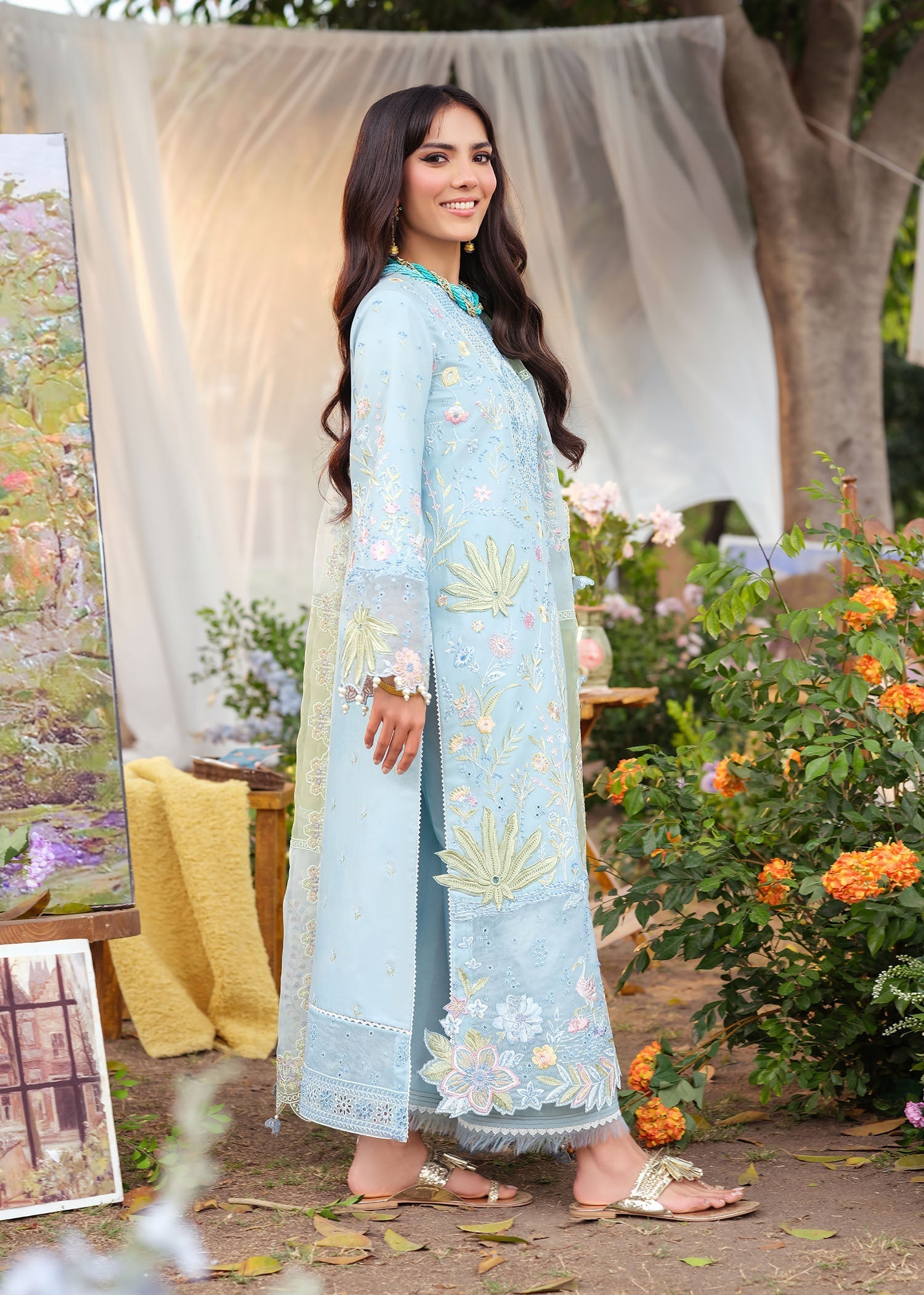 Zarizaa | Echelon Lawn | AZURE - Pakistani Designer Dress - by Zarizaa - Type : Ladies Clothes - 100% Original at Saira Sultan