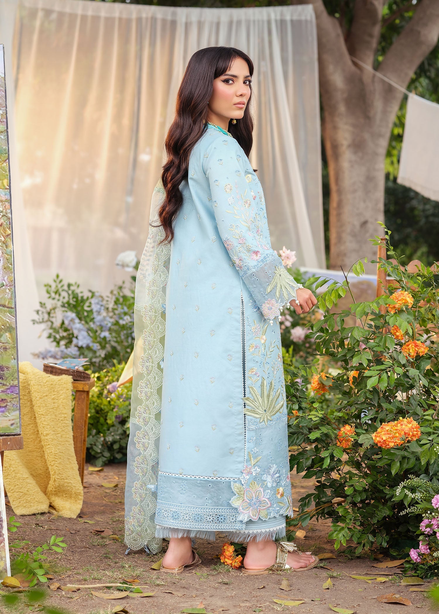 Zarizaa | Echelon Lawn | AZURE - Pakistani Designer Dress - by Zarizaa - Type : Ladies Clothes - 100% Original at Saira Sultan