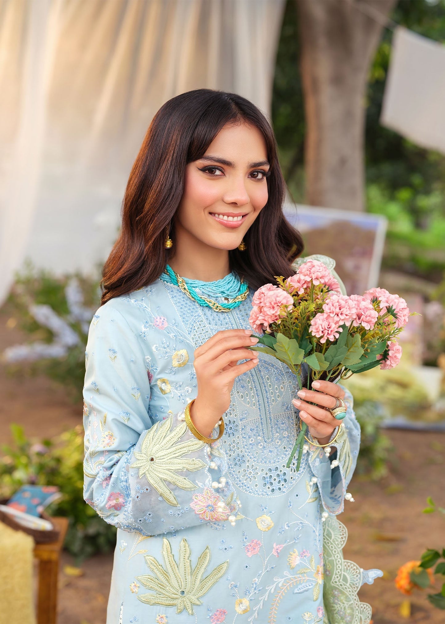 Zarizaa | Echelon Lawn | AZURE - Pakistani Designer Dress - by Zarizaa - Type : Ladies Clothes - 100% Original at Saira Sultan