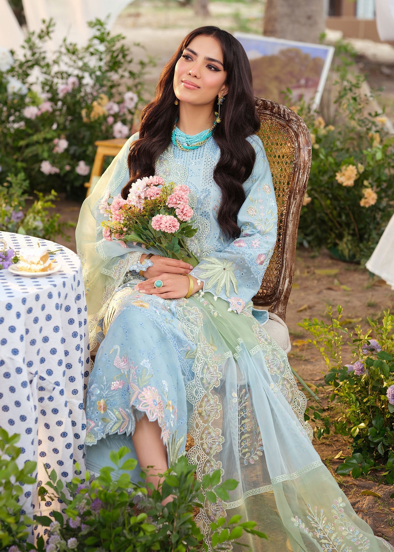 Zarizaa | Echelon Lawn | AZURE - Pakistani Designer Dress - by Zarizaa - Type : Ladies Clothes - 100% Original at Saira Sultan
