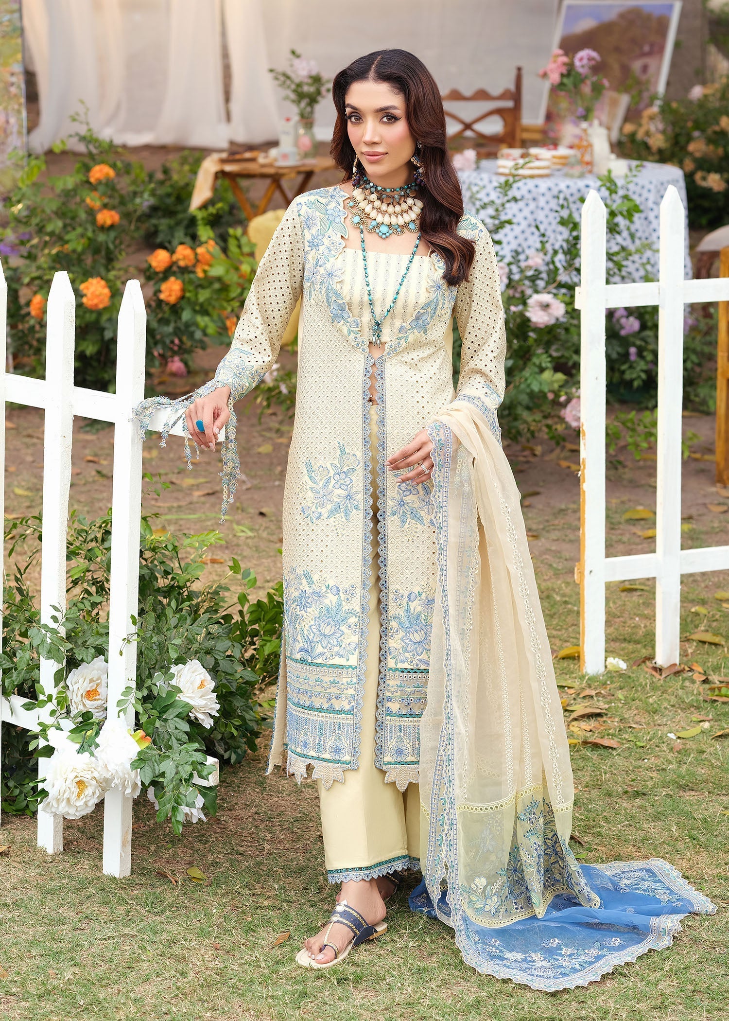 Zarizaa | Echelon Lawn | LAGOON - Pakistani Designer Dress - by Zarizaa - Type : Ladies Clothes - 100% Original at Saira Sultan