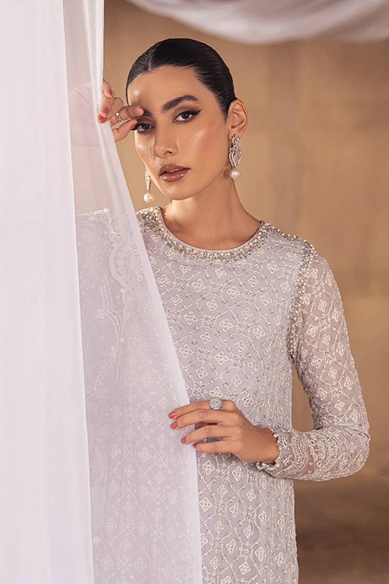 Cross Stitch | Wedding Collection 25 | ASMAANI M Off White Chiffon