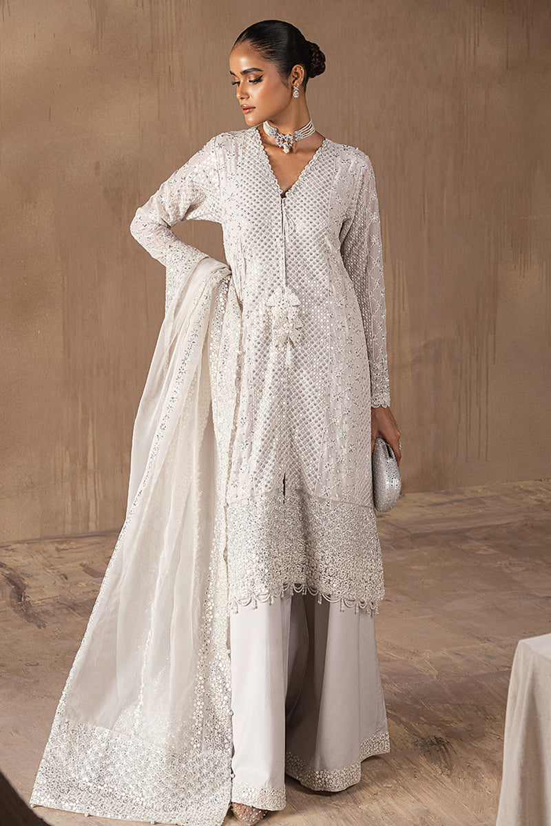 Cross Stitch | Wedding Collection 25 | KASHISH S Off White Chiffon