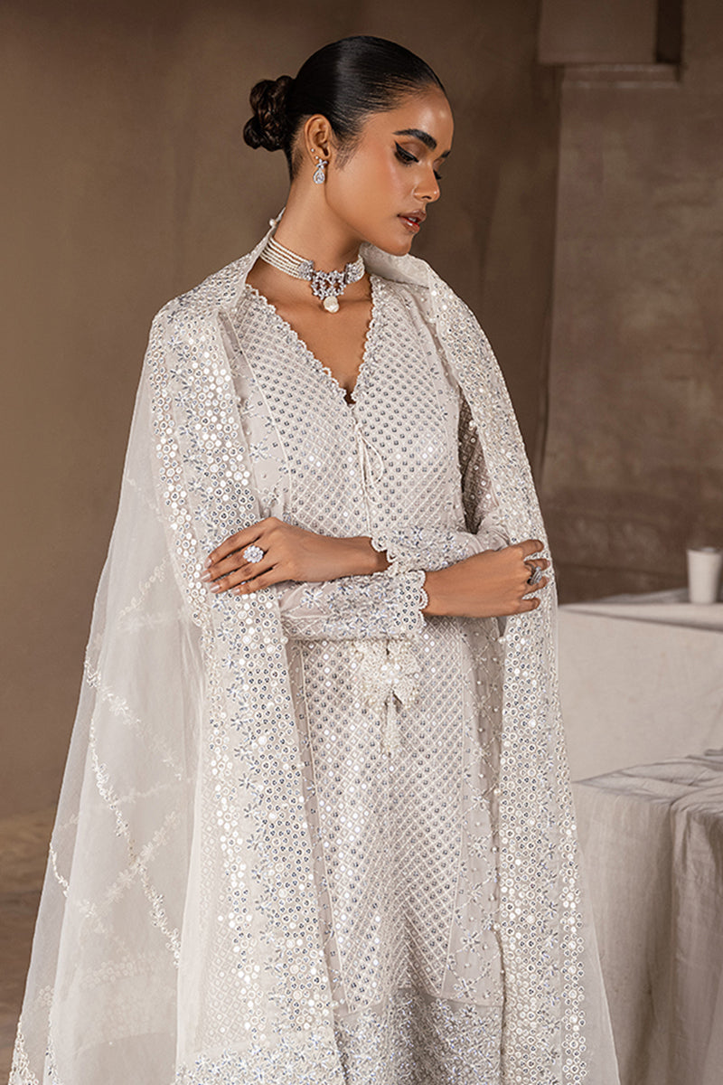 Cross Stitch | Wedding Collection 25 | KASHISH Custom Size Off White Chiffon
