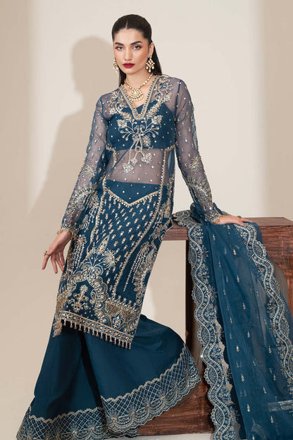 Enzo | Etoile Filante Luxury Collection | ESPOIR Custom Size Teal Blue Organza