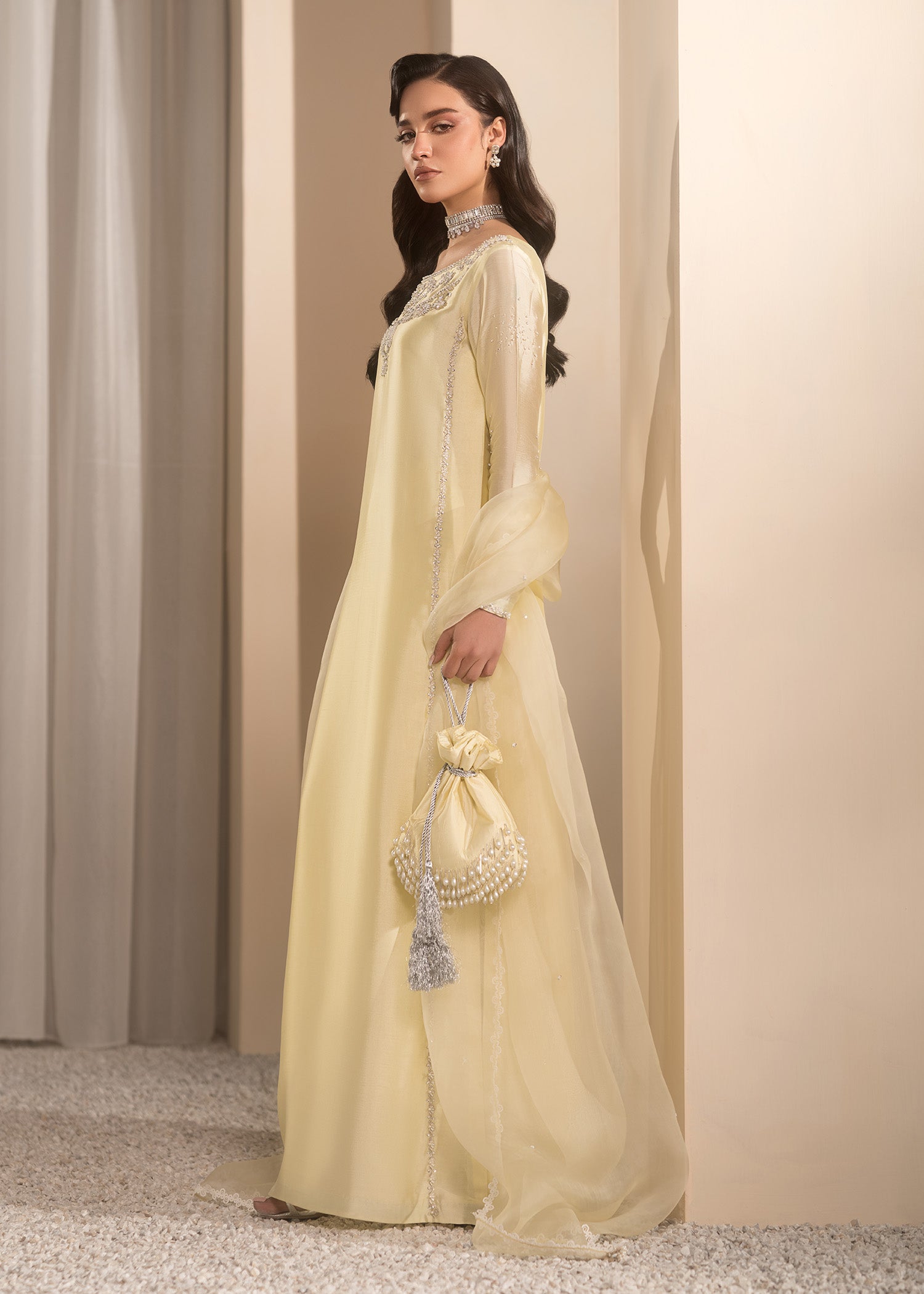 Mahum Asad | Breaking the Bar | Lolita S Ivory Pure Silk Tissue