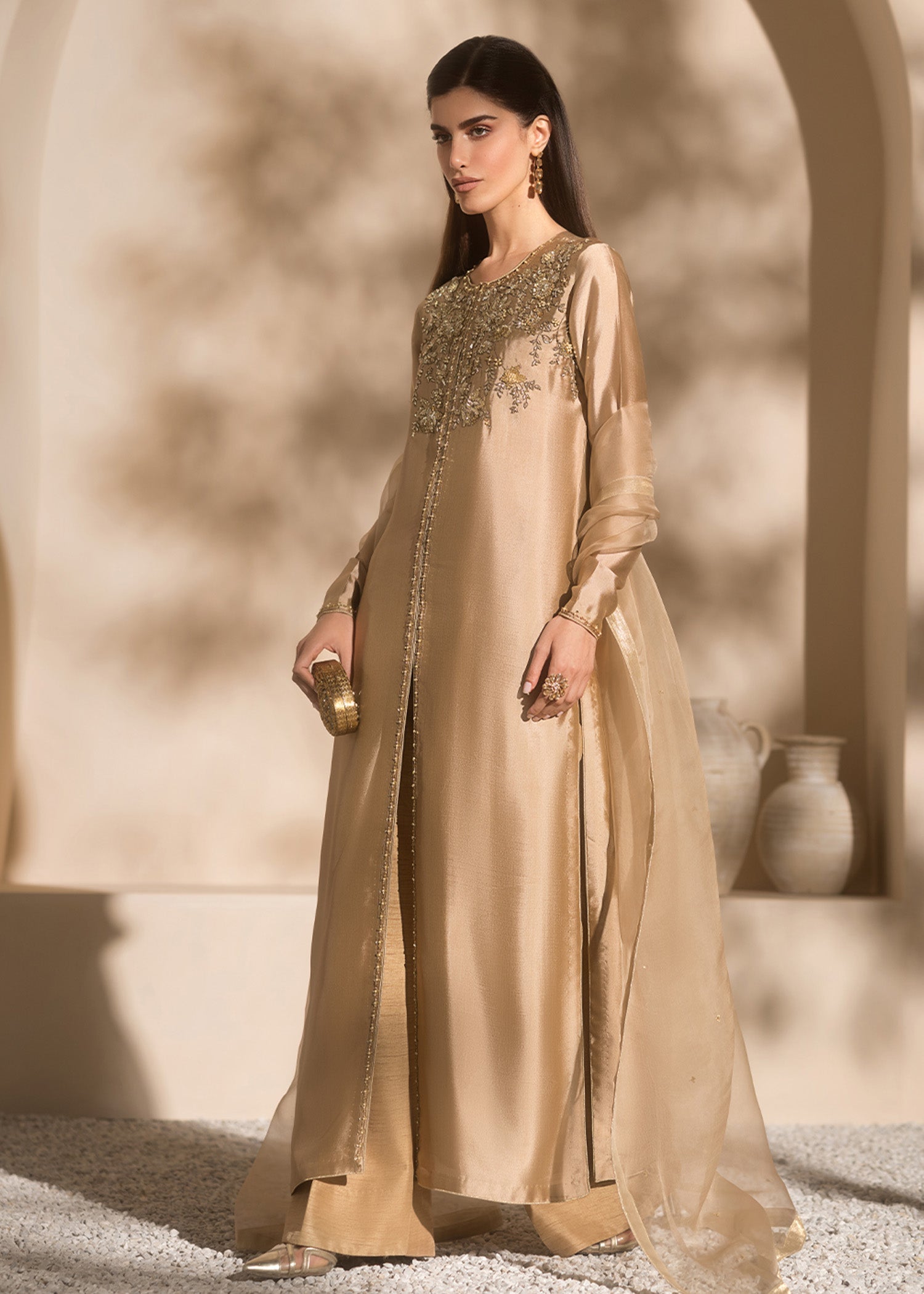 Mahum Asad | Breaking the Bar | Charm S Beige Pure Silk Tissue
