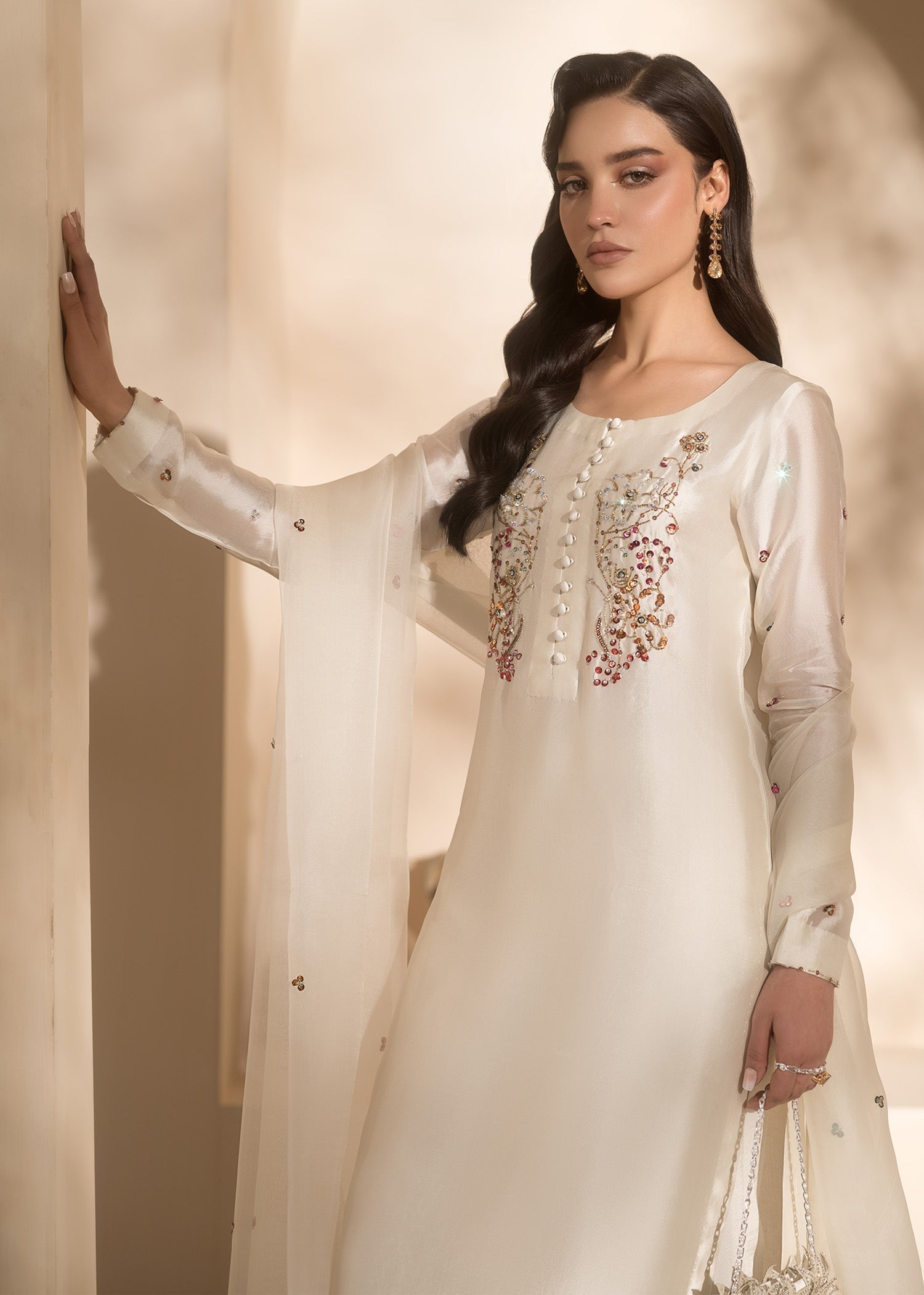 Mahum Asad | Breaking the Bar | Gloss L Ivory Pure Silk Tissue