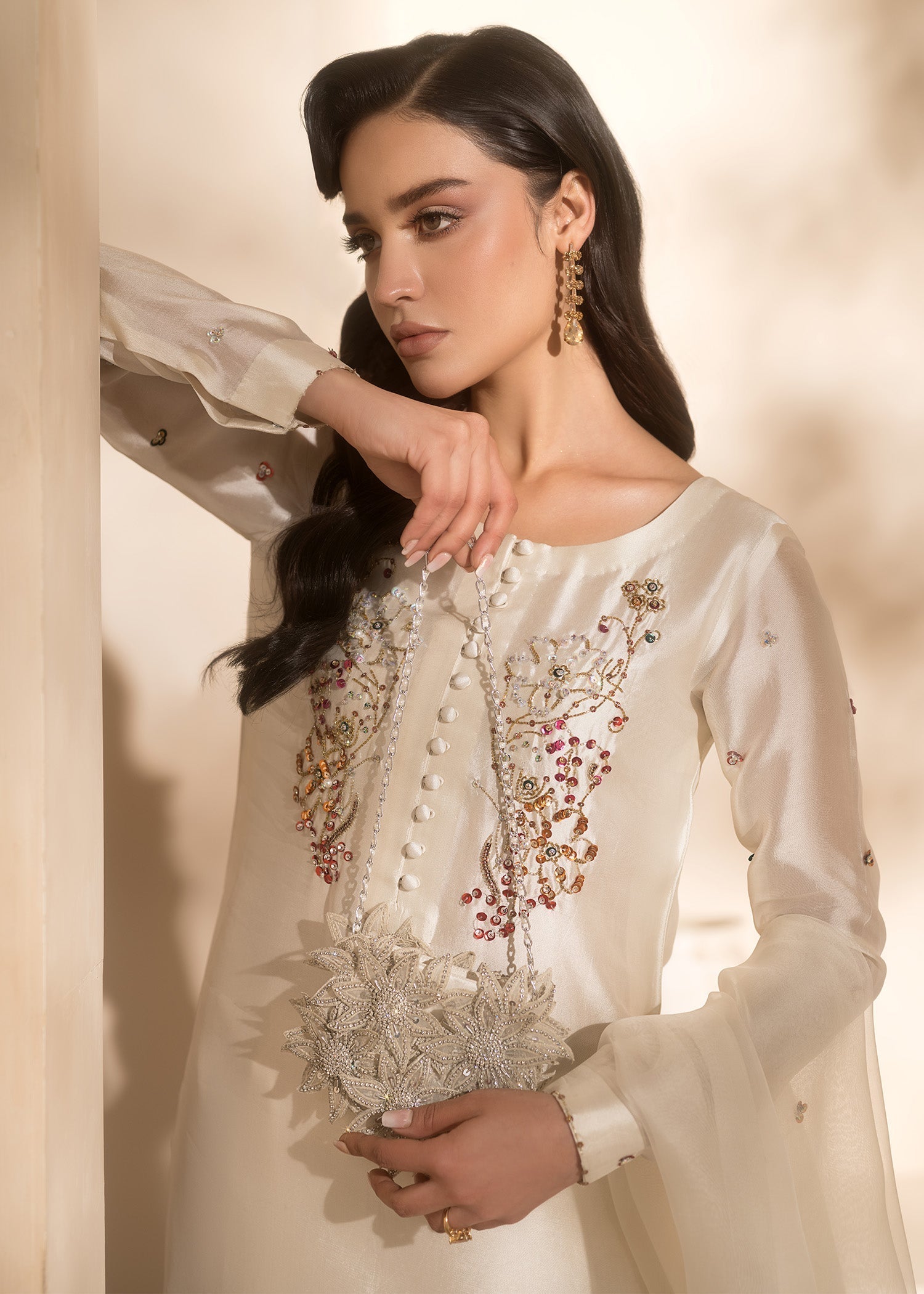 Mahum Asad | Breaking the Bar | Gloss M Ivory Pure Silk Tissue