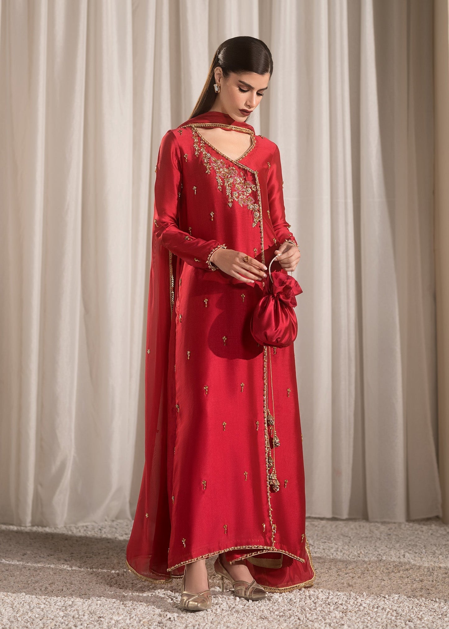 Mahum Asad | Breaking the Bar | Spice S Red Pure Silk Tissue