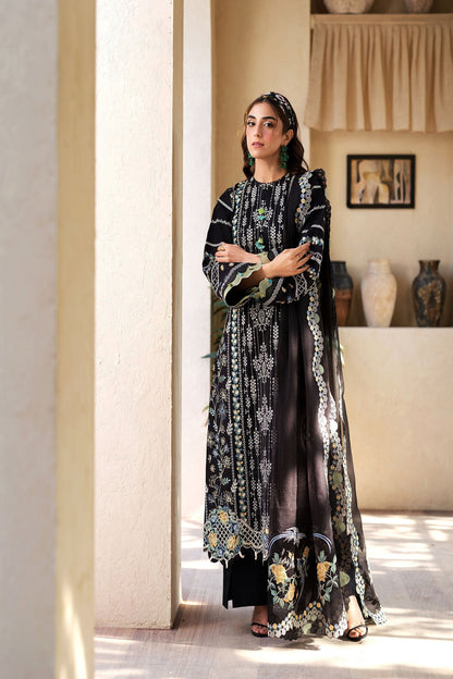 Maryam Hussain | Luxury Lawn 25 | Dawn XS Black Lawn