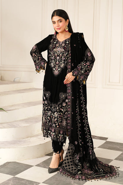 Raeesa Premium | Sheen Luxury Velvet | Noir XS Black Velvet
