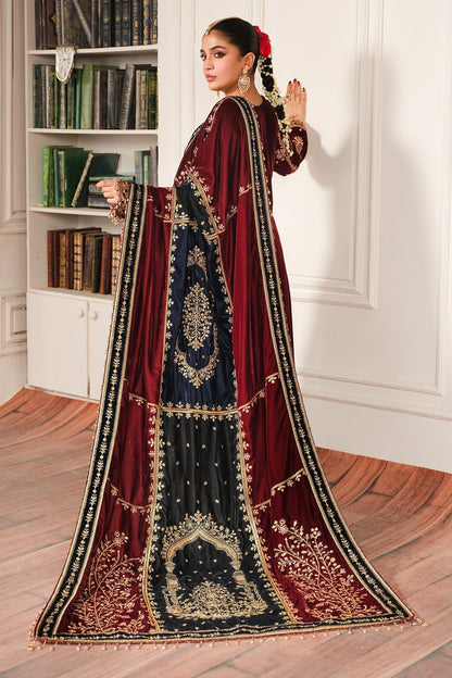 Raeesa Premium | Sheen Luxury Velvet | Sitara S Maroon Velvet