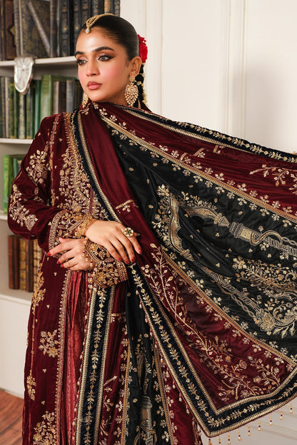 Raeesa Premium | Sheen Luxury Velvet | Sitara L Maroon Velvet