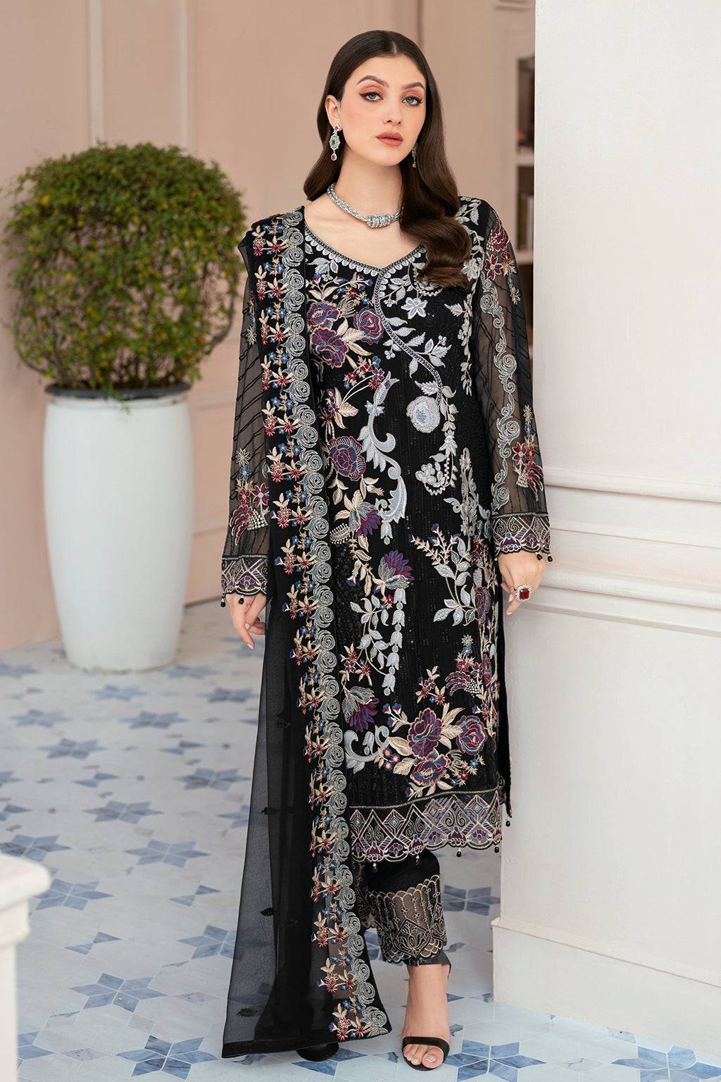 Ramsha | Rangoon Chiffon Collection 24 | D-906 - Pakistani Designer Dress - by Ramsha | Type: Formal - 100% Original at Saira Sultan