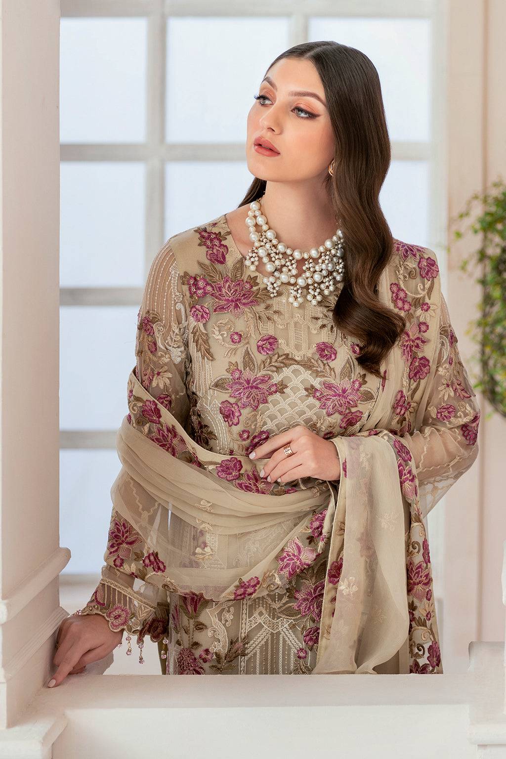 Ramsha | Rangoon Chiffon Collection 24 | D-909 - Pakistani Designer Dress - by Ramsha | Type: Formal - 100% Original at Saira Sultan