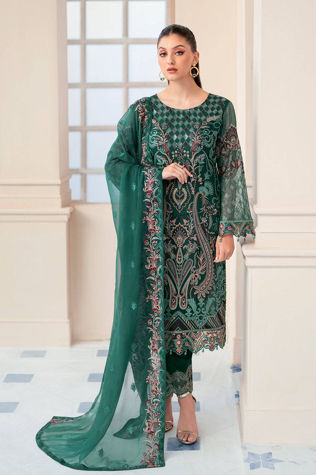 Ramsha | Rangoon Chiffon Collection 24 | D-908 - Pakistani Designer Dress - by Ramsha | Type: Formal - 100% Original at Saira Sultan