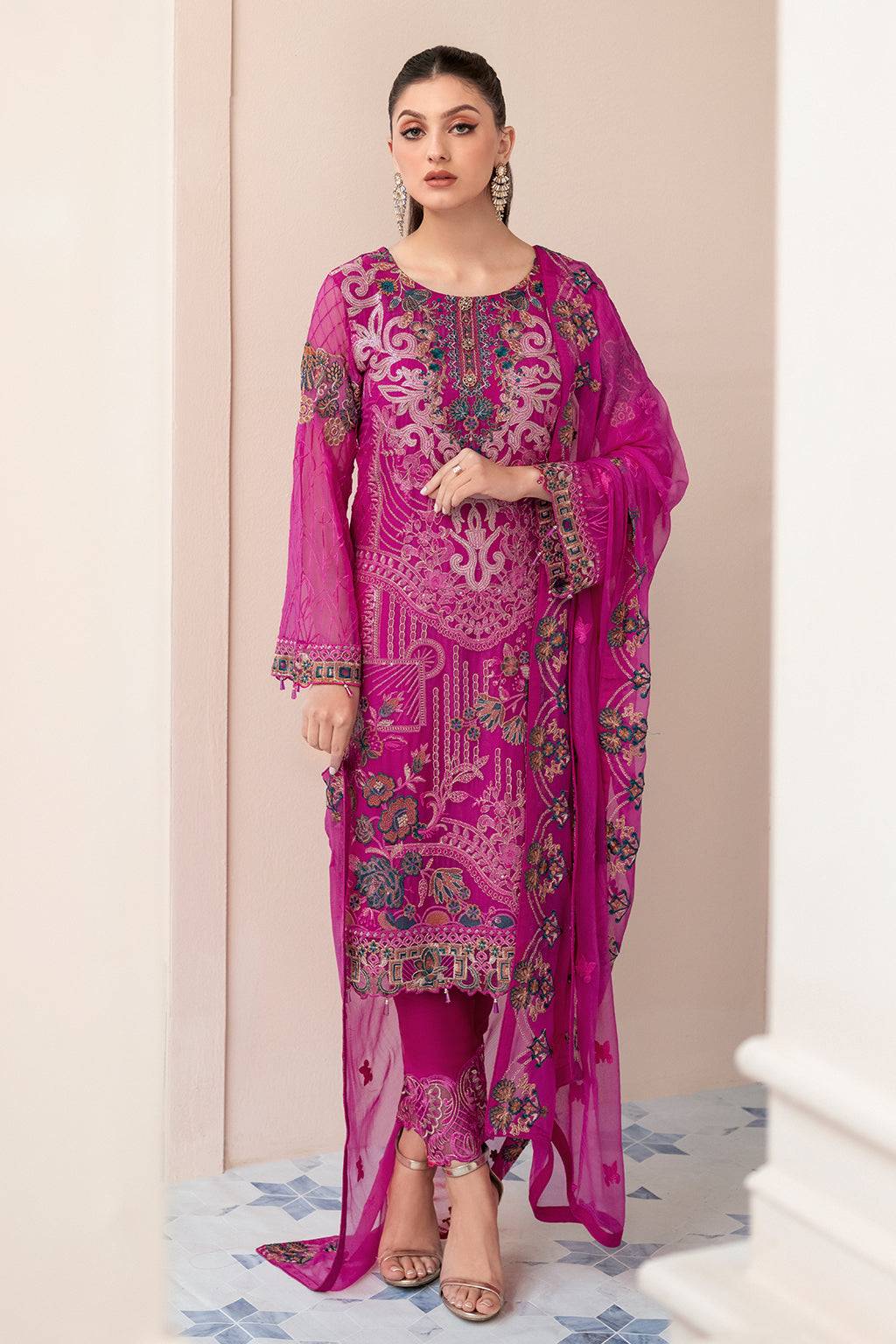 Ramsha | Rangoon Chiffon Collection 24 | D-912 - Pakistani Designer Dress - by Ramsha | Type: Formal - 100% Original at Saira Sultan