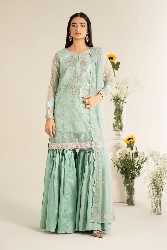 Maria B | Casual Pret 25 | DW-EF25-17 XS Mint Green Organza