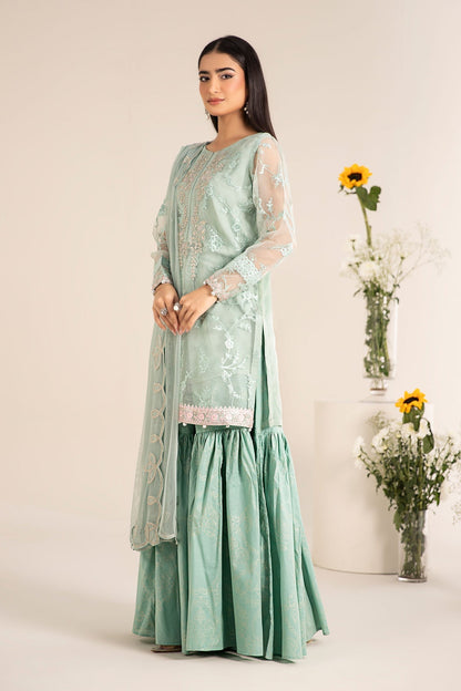 Maria B | Casual Pret 25 | DW-EF25-17 L Mint Green Organza