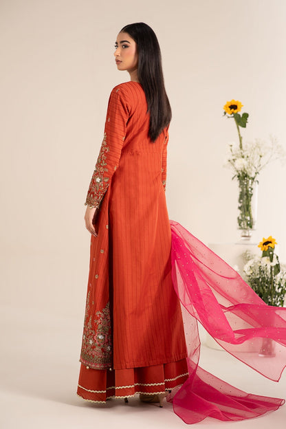 Maria B | Casual Pret 25 | DW-EF25-21 S Burnt Orange Lawn