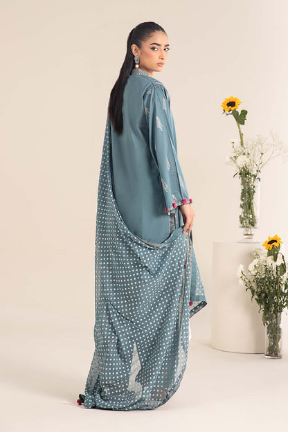Maria B | Casual Pret 25 | DW-EF25-96 S Blue Gray Lawn