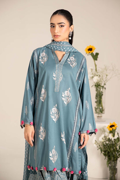 Maria B | Casual Pret 25 | DW-EF25-96 L Blue Gray Lawn