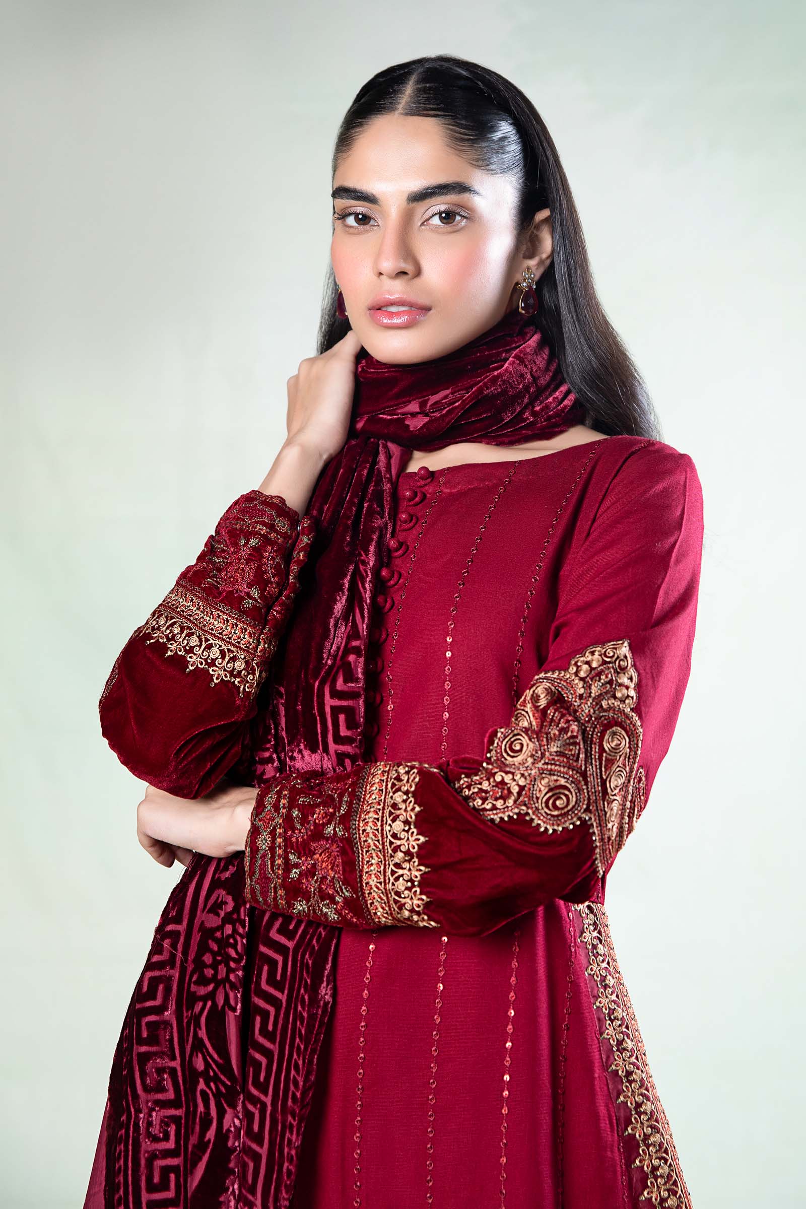 Maira B | Ready to Wear | DW-W24-146 S Maroon