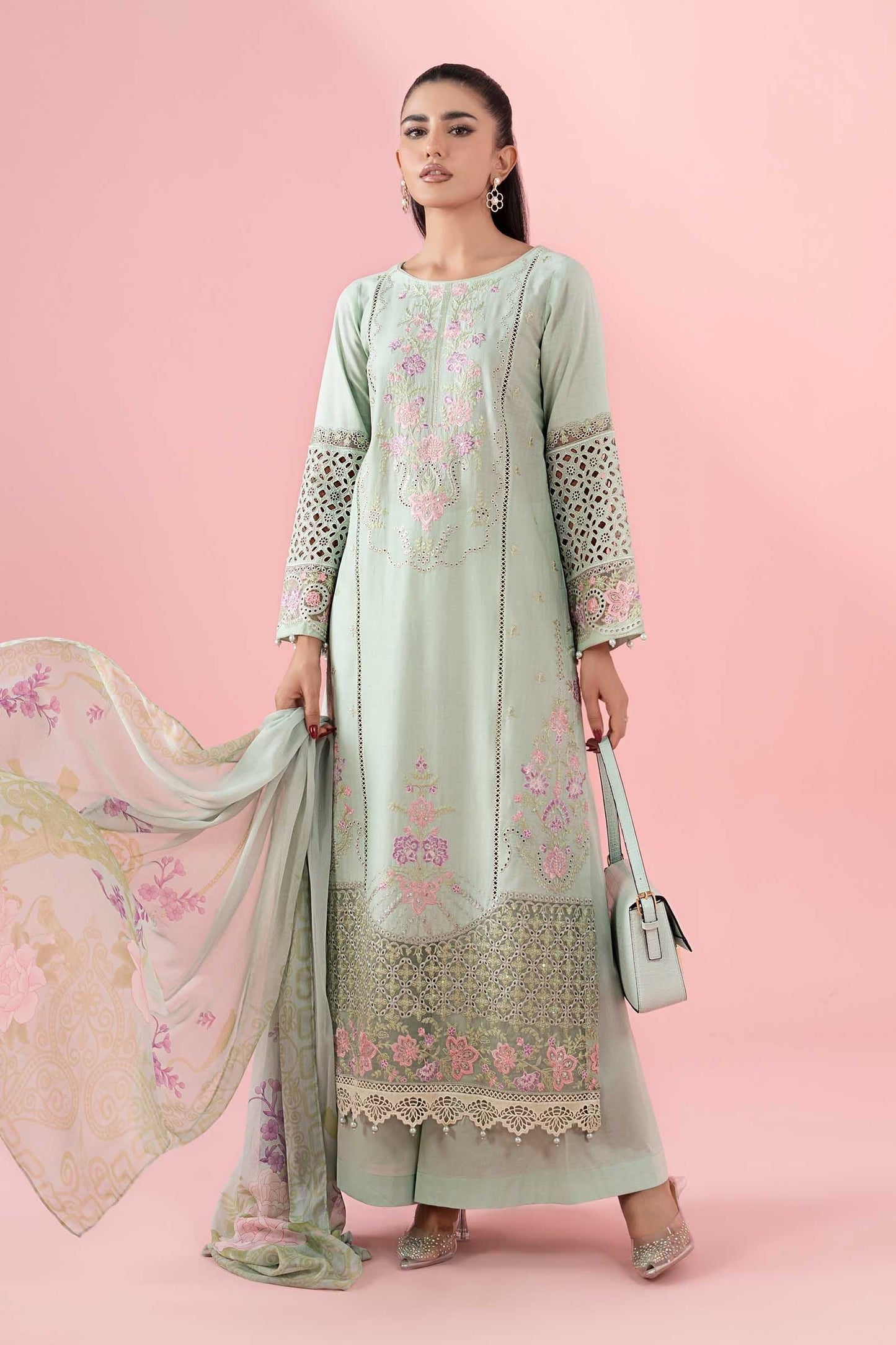 Maria B | Luxury Pret 25 | DW-EA25-05 XS Pastel Mint Dobby
