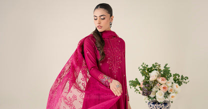 Maria B | Luxury Pret 25 | DW-EA25-08 XL Candy Pink Lawn