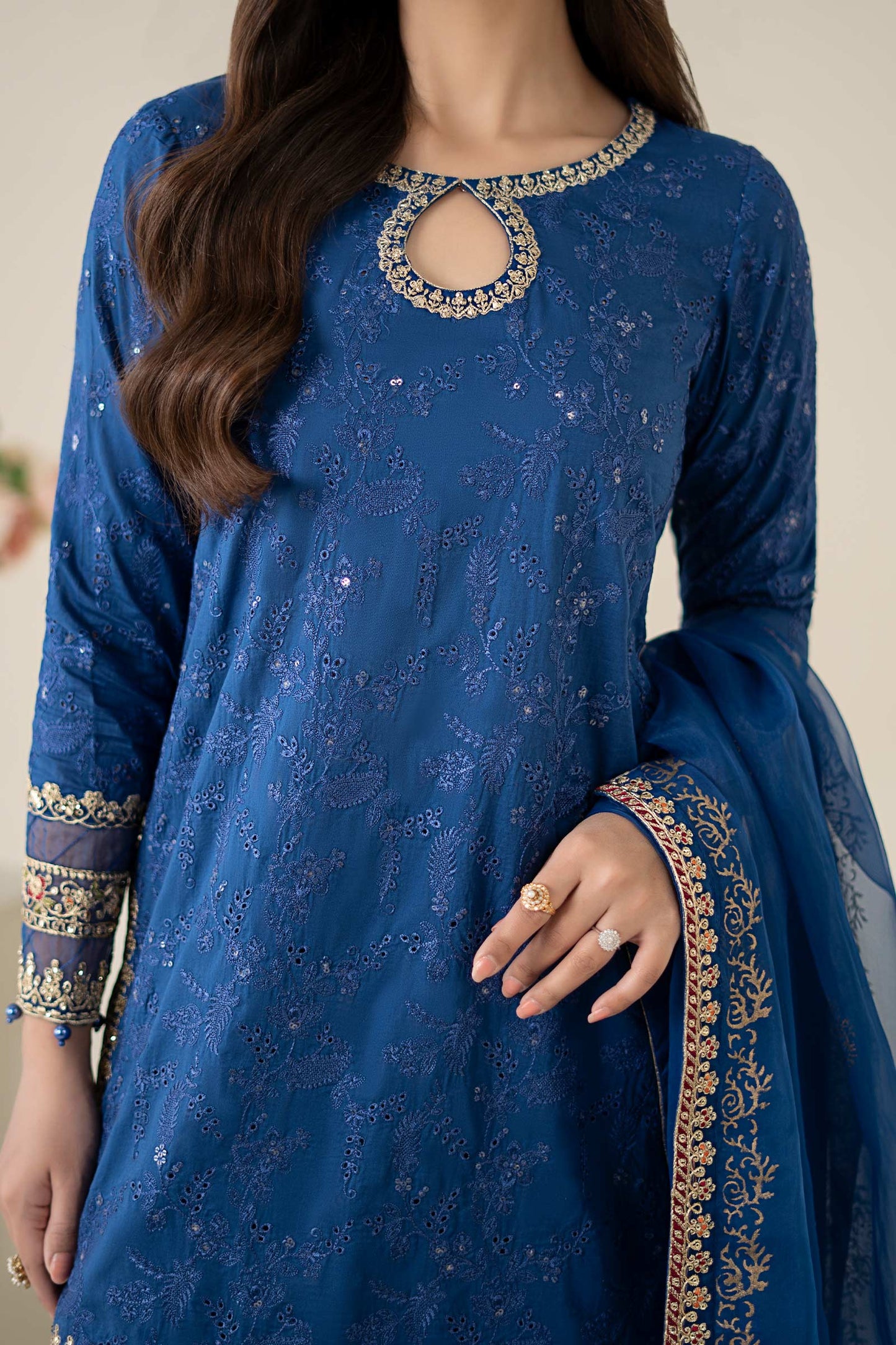 Maria B | Luxury Pret 25 | DW-EA25-11 M Electric Blue Lawn