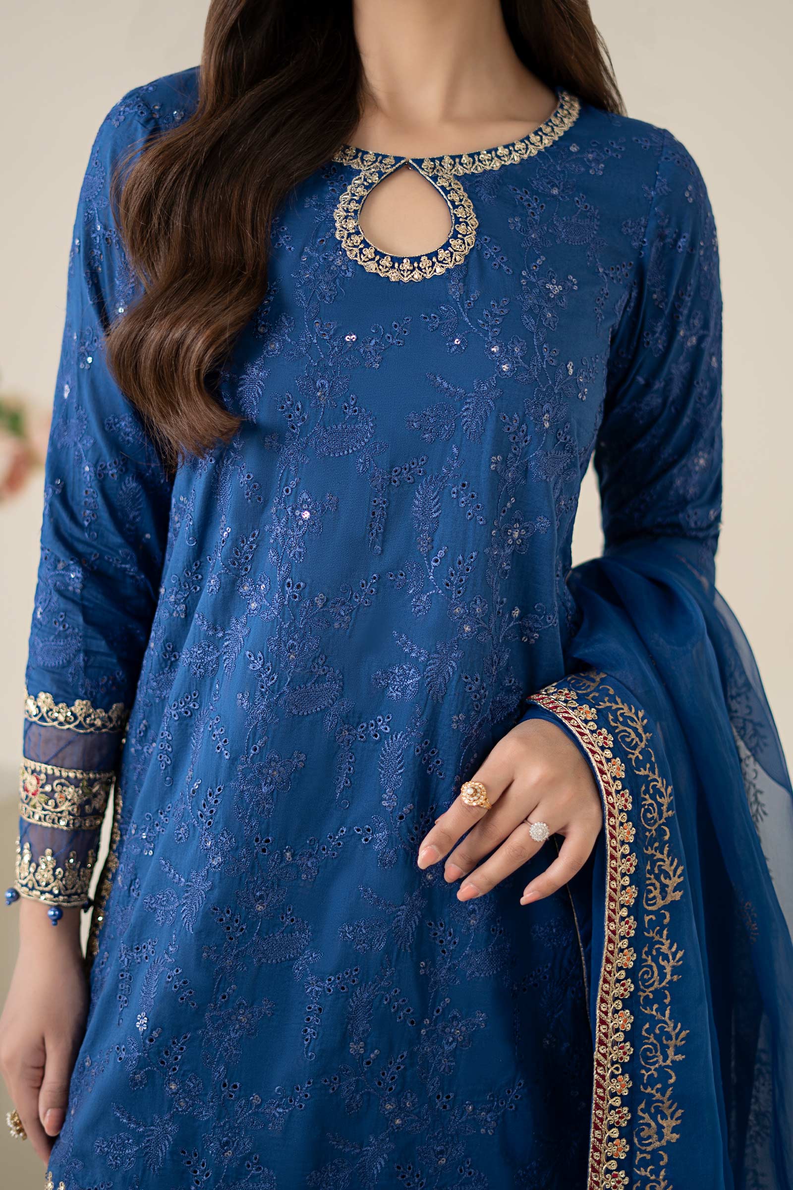 Maria B | Luxury Pret 25 | DW-EA25-11 M Electric Blue Lawn