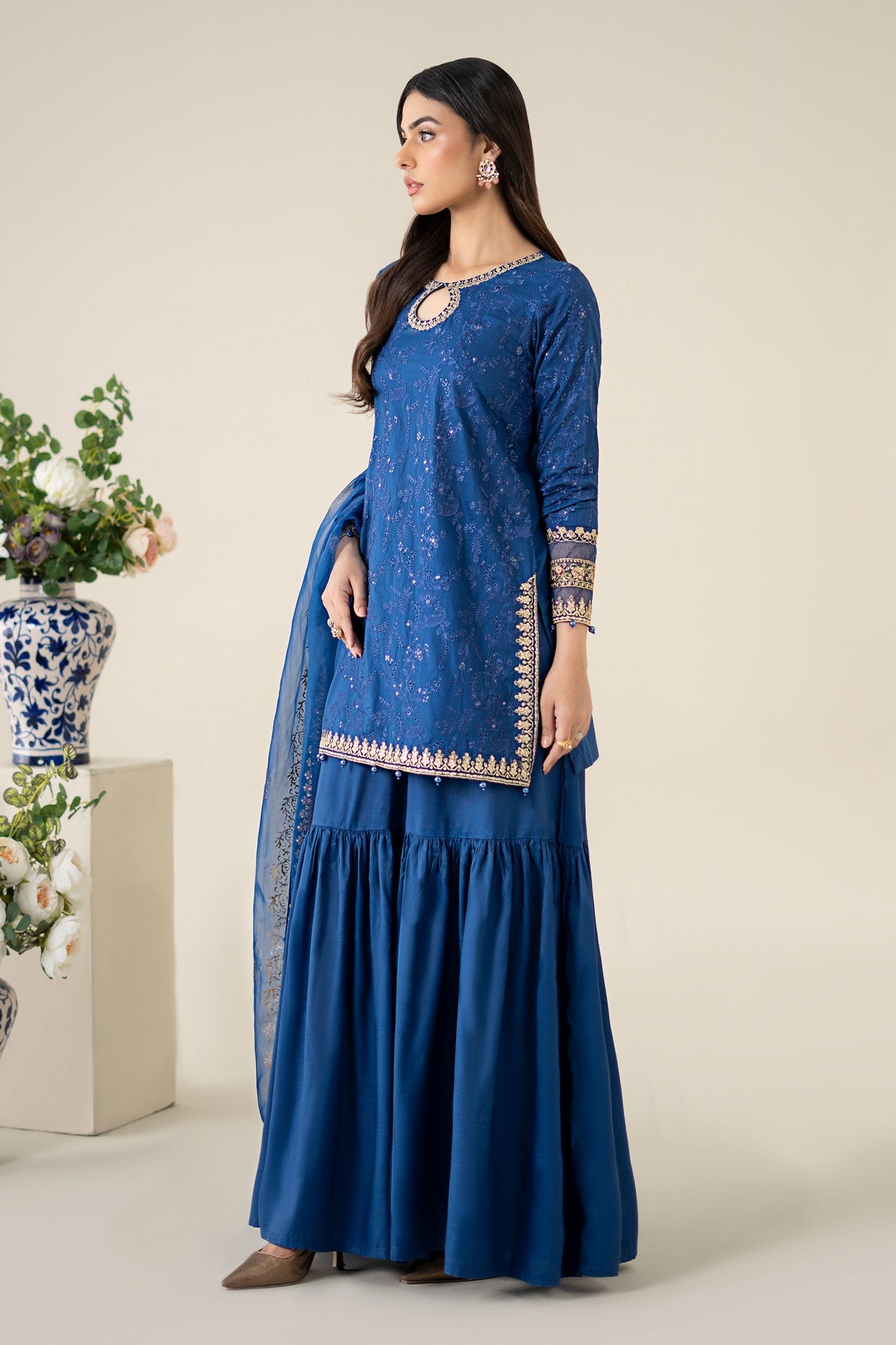 Maria B | Luxury Pret 25 | DW-EA25-11 L Electric Blue Lawn