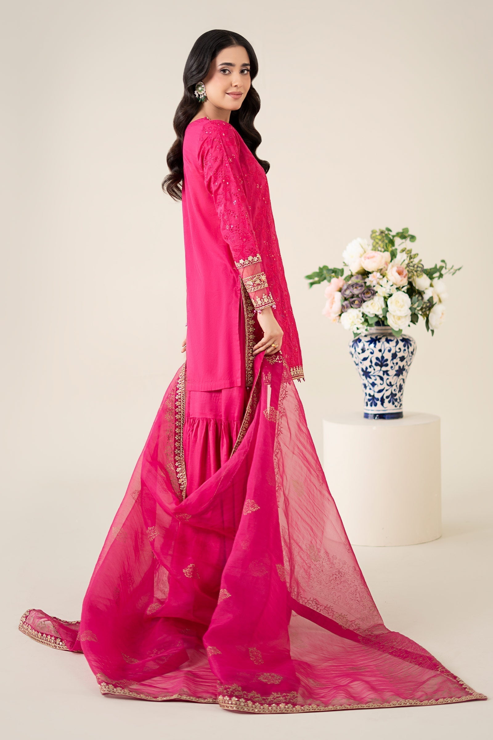 Maria B | Luxury Pret 25 | DW-EA25-11 S Lipstick Pink Lawn