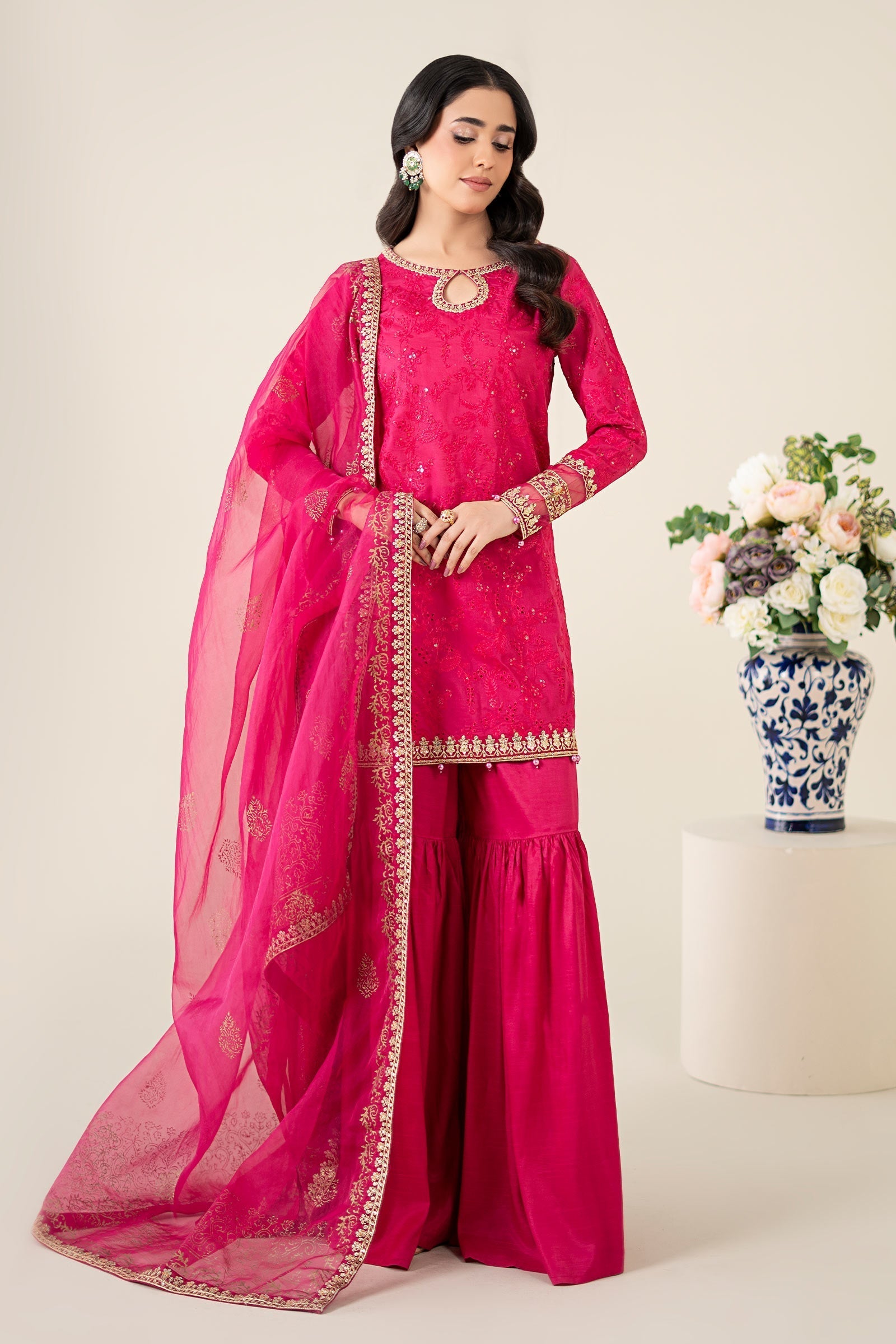 Maria B | Luxury Pret 25 | DW-EA25-11 XS Lipstick Pink Lawn