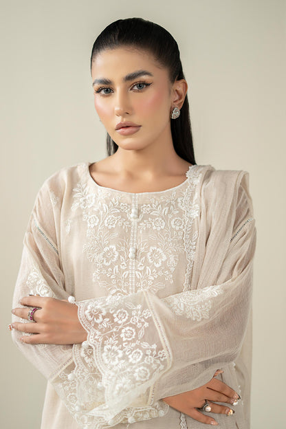 Maria B | Pre Fall Dresses | 3 Piece Embroidered Cotton Net Suit QQ - Pakistani Designer Dress - by Maria B - Type : Ladies Clothes - 100% Original at Saira Sultan