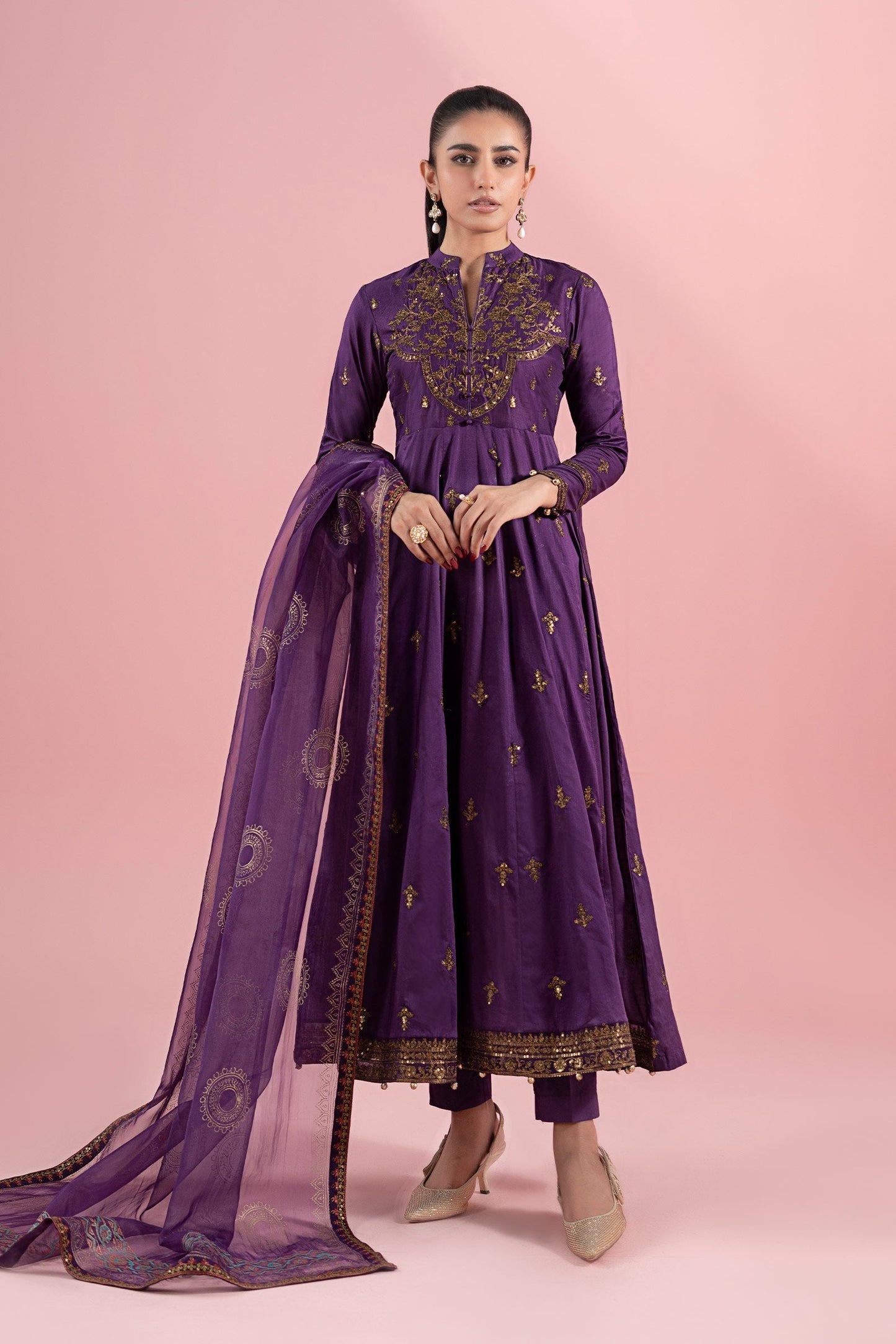 Maria B | Luxury Pret 25 | DW-EA25-12 XS Dark Purple Lawn