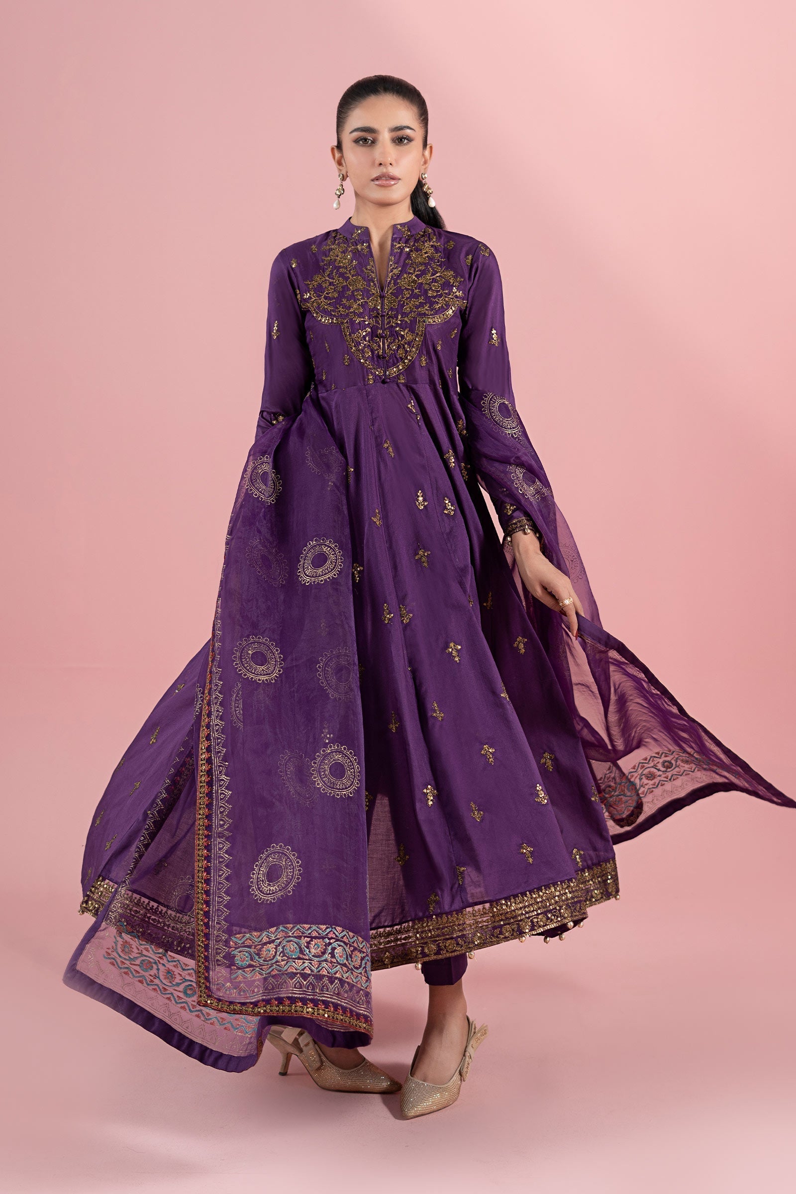 Maria B | Luxury Pret 25 | DW-EA25-12 L Dark Purple Lawn