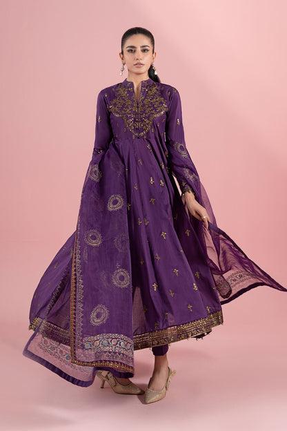 Maria B | Luxury Pret 25 | DW-EA25-12 L Dark Purple Lawn