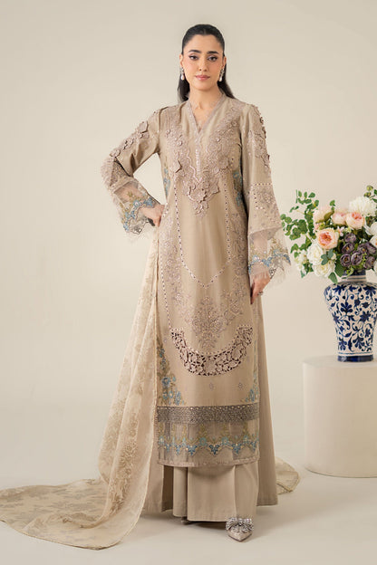 Maria B | Luxury Pret 25 | DW-EA25-16 XS Pale Brown Dobby