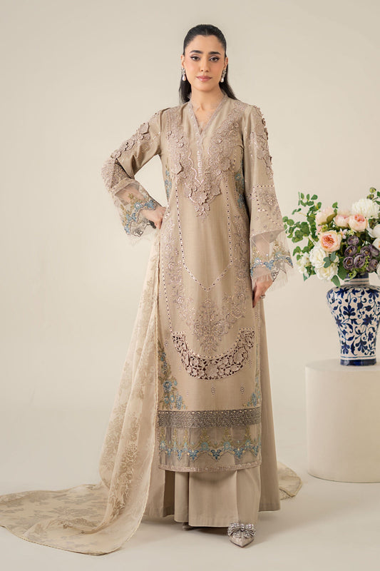 Maria B | Luxury Pret 25 | DW-EA25-16 XS Pale Brown Dobby