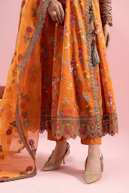 Maria B | Luxury Pret 25 | DW-EA25-17 L Lawn Orange