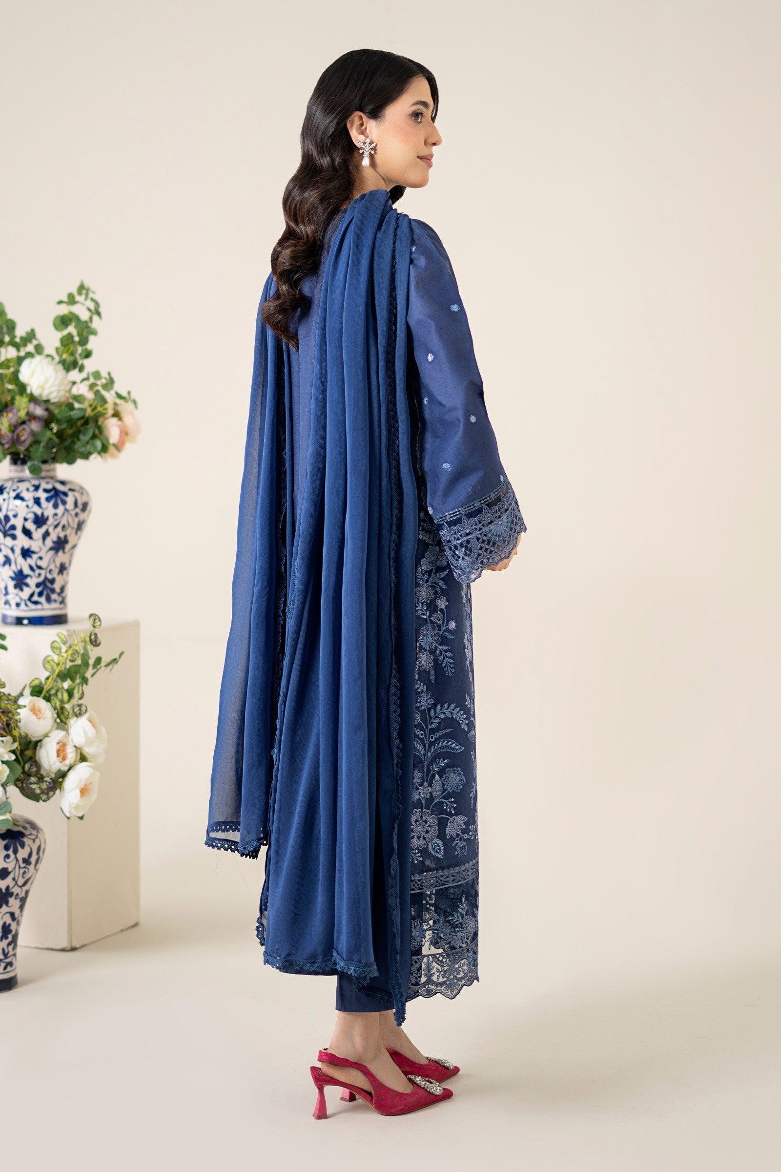 Maria B | Luxury Pret 25 | DW-EA25-21 S Navy Blue Lawn
