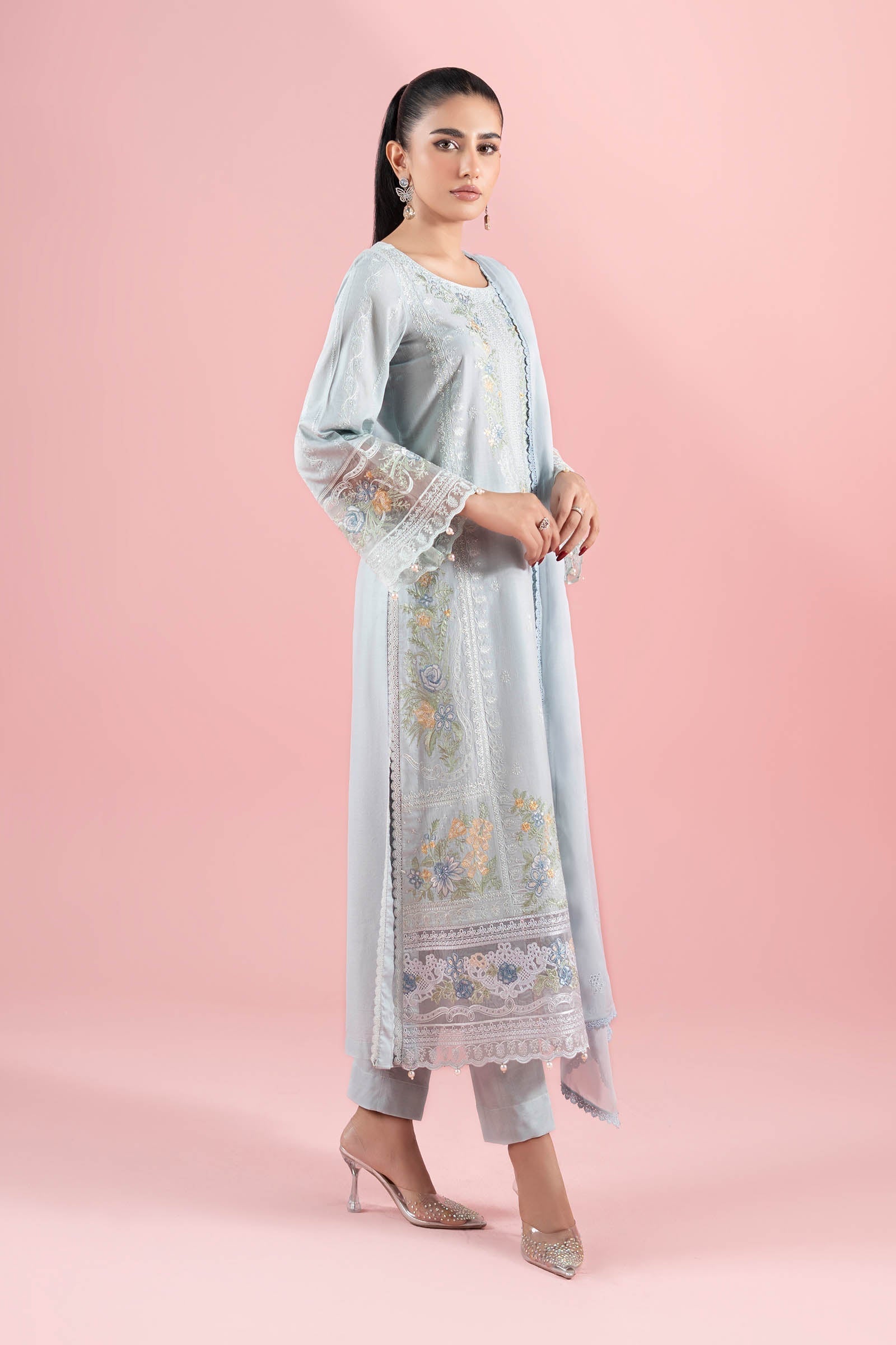 Maria B | Luxury Pret 25 | DW-EA25-25 M Gray Dobby